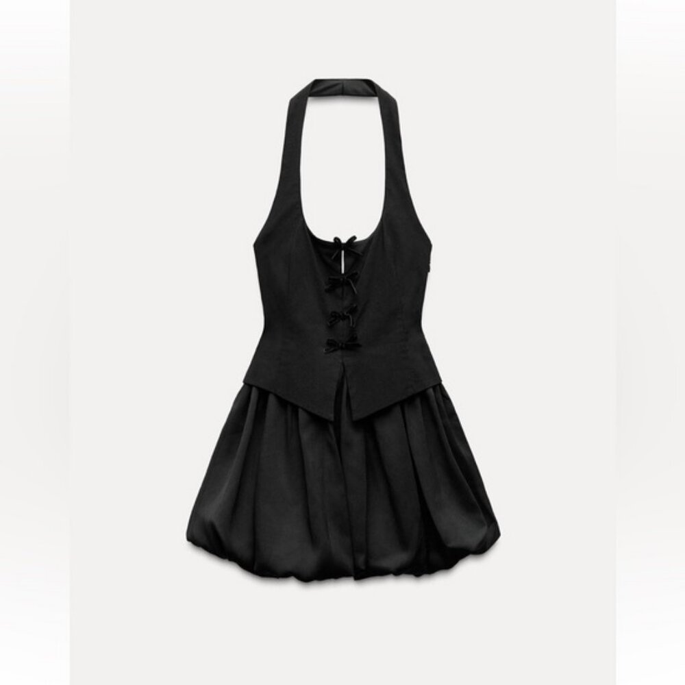 ZARA VOLUMINOUS HALTER NECK DRESS